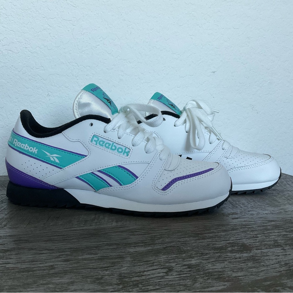 Reebok White and Blue Shoes